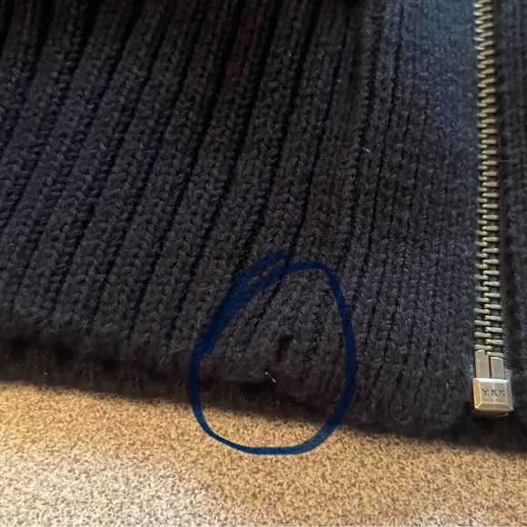 Emanuel Ungaro Sherpa Lined Zip Navy Blue Grey Aztec Pattern Sweater Size Large - Picture 15 of 15